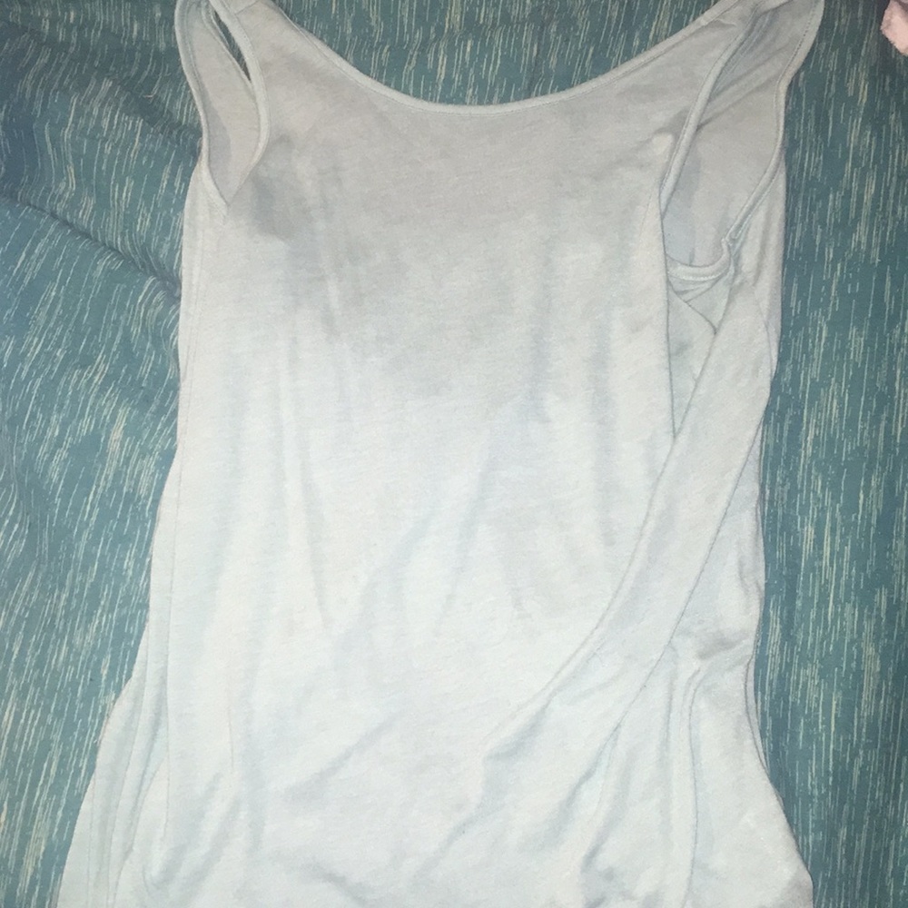 Open-backed mint green tank-top